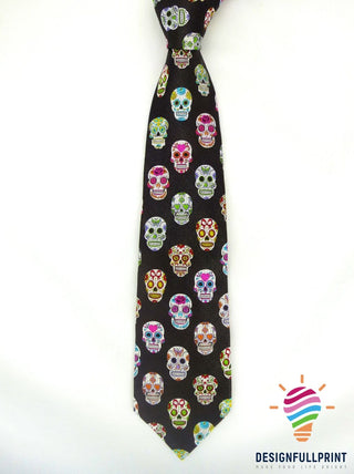 Skull Gift Colorful Sugar Skull Tie HG