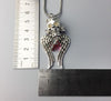 Cubic Zirconia Blackened Link Chain Skull Necklace