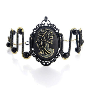 Steam Punk Black Photo Frame Skull Bracelet