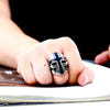 Cross Skull Stainless Steel Biker Ring