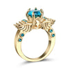CZ Copper Crystal Skull Wings Rings