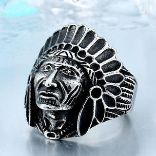 Stainless Steel Ethnic Skull Biker Rings