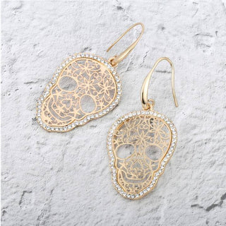 Vintage Hollow Out Skull Earrings - designfullprint