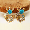 Beautiful Queen Crystal Skull Stud Earrings