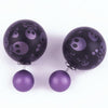 Fashion Women Ladies Elegant Skull Double Side Pearl Ear Stud Earrings