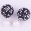 Fashion Women Ladies Elegant Skull Double Side Pearl Ear Stud Earrings