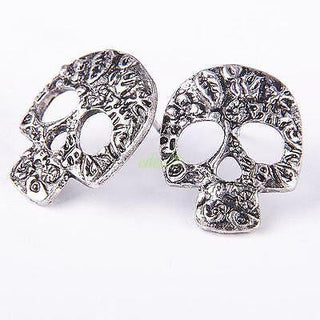 Gothic Punk Silver Skull Earring