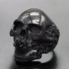 Vintage Men's Silver Biker Skull Ring