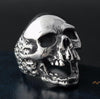 Vintage Men's Silver Biker Skull Ring