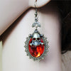 Natural Stone Crystal Skull Head Earrings