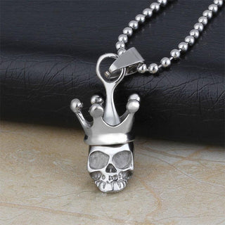 Skull Crown Biker Long Chain Necklace