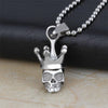 Skull Crown Biker Long Chain Necklace
