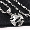 Silver Round Skull Charm Necklace