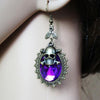 Natural Stone Crystal Skull Head Earrings