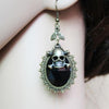 Natural Stone Crystal Skull Head Earrings