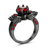 Luxury Ruby CZ Skull Ring