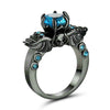 CZ Copper Crystal Skull Wings Rings