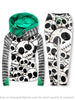 Skull Gift Black and White Skull Casual Hooded Sweatshirt Pants Suit LN