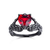 Hand Skeleton Heart Skull Ring
