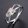 Gun Black Cross Skull Rose Flower Ring