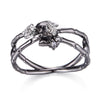 Gun Black Cross Skull Rose Flower Ring
