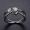 Gun Black Cross Skull Rose Flower Ring