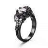 CZ Floral Skull Design Engagement Rings
