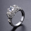 CZ Floral Skull Design Engagement Rings