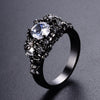 CZ Floral Skull Design Engagement Rings