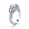 CZ Floral Skull Design Engagement Rings