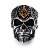 Stainless Steel Masonic Skull Personality Ring