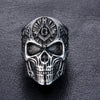 Stainless Steel Masonic Skull Personality Ring
