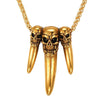Punk Skull Wolf Tooth Pendant Necklaces