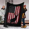 Gift For Hunting Lover Elk Blanket Elk Fur Blanket Sherpa American Flag Blanket HG