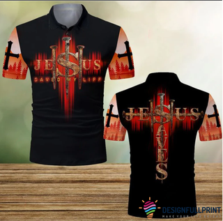 Gift For Christian Jesus Saved My Life Jesus Saves Cross Polo Shirt NHD