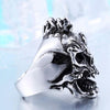 Spiky Ghost Skull Stainless Steel Ring