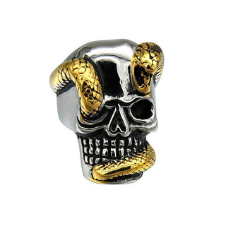 Punk Skull Snake Stainless Steel Biker Ring
