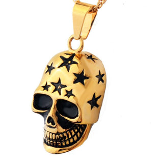 Stainless Steel Skull Pentagram Gothic Necklace