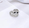 Crystal Fashion 925 Sterling Silver Skull Couple Ring