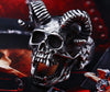Stainless Steel Goat Horns Skull Biker Ring