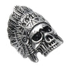 Feather Crown Indians Chief Skull Rings