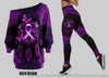 Fibromyalgia Awareness Mandala Off Shoulder Long Sleeves Top and Leggings Set HG