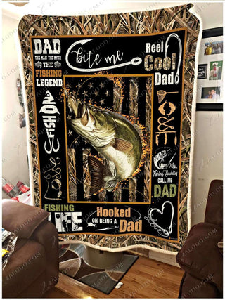 Fishing Gifts Gift For Dad Fleece Blanket - FISHING - Fishing Dad
