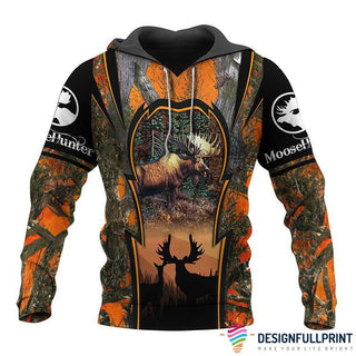 Gift For Hunting Lover Love Moose Hunting Camo Personalized US Unisex Size Hoodie CH