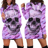 Skull Gift Violet Camo Skull Hoodie Dress