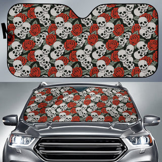 Red Rose Skulls Sun Shades -Universal Fit - designfullprint