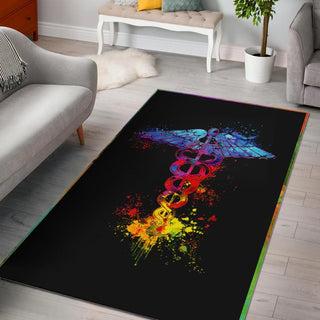 Gifts For Nurses Watercolor Caduceus Nurse Rug