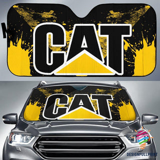 Caterpillar Yellow Windshield Sun Shade LN Gifts For Cat Lovers