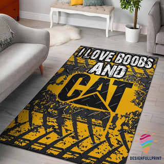 I Love Boobs And Caterpillar Rug LN Gifts For Cat Lovers