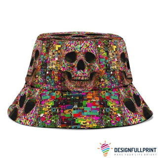 Skull Gift Skull Psycho Cubes Bucket Hat LN